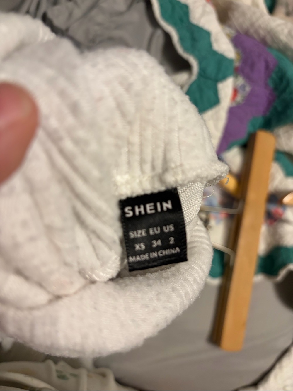 SHEIN White Ribbed Turtle Neck Sweater